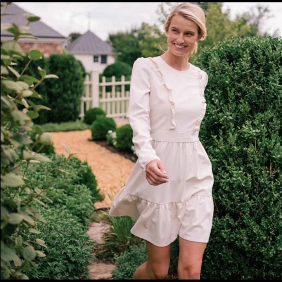 Gal Meets Glam Dresses & Skirts - Gal Meets Glam 10 Hayley Ruffle Long Sleeve Dress